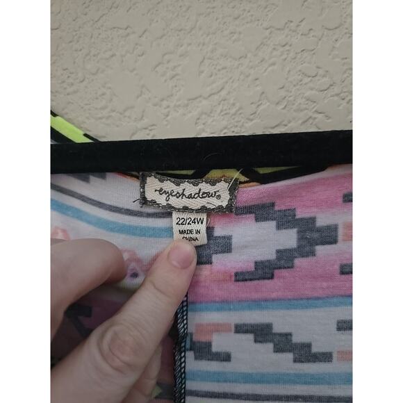 Eyeshadow Pink Tribal Print Colorful High Slit Maxi Dress Womans Plus Sz 22/24W - Picture 3 of 5